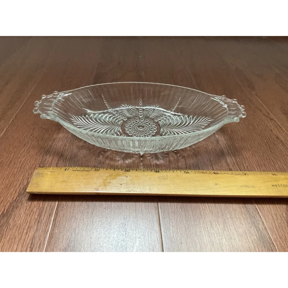 Relish Candy Dish Anchor Hocking #124 Feather‎ and Pearl Pattern 8